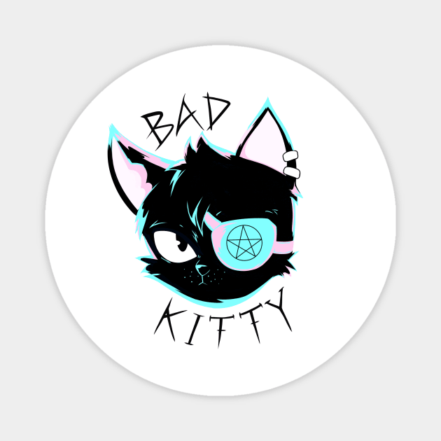 Bad Kitty Black Font Magnet by Ludo